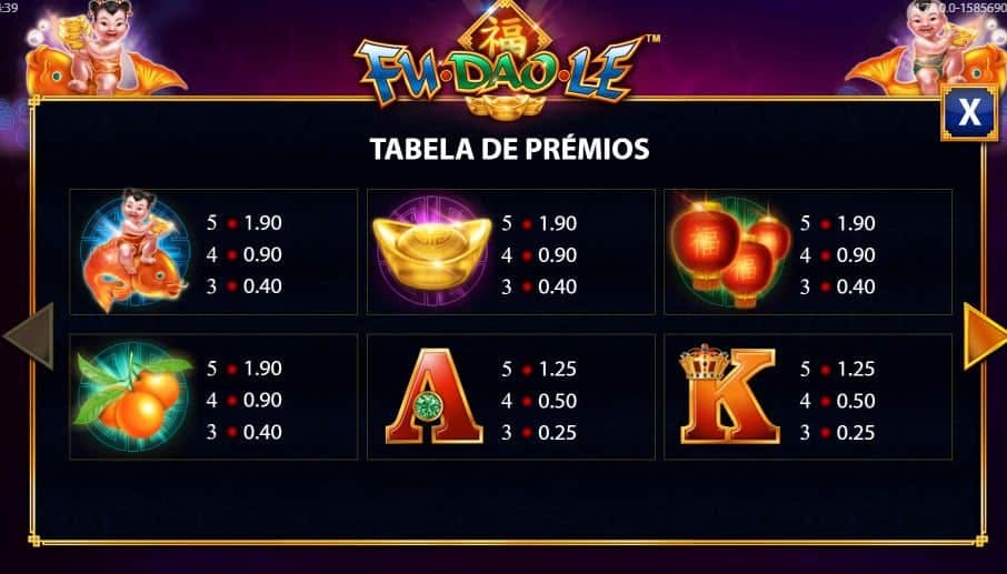 tabela de pagamento de fu dao le