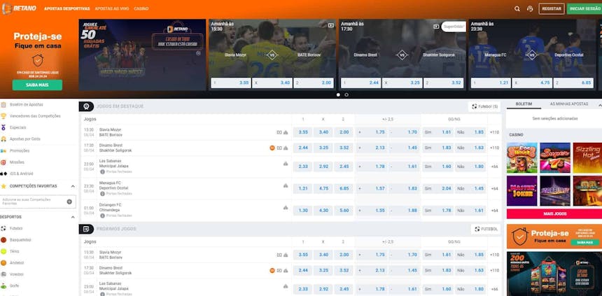 Range of sports betting available at Cosmo