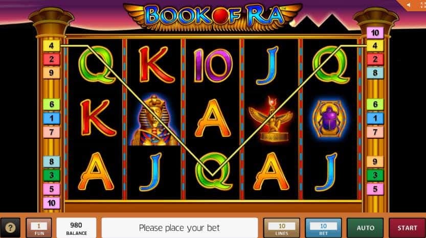 Símbolos, gráficos, sons e animações de Book of Ra
