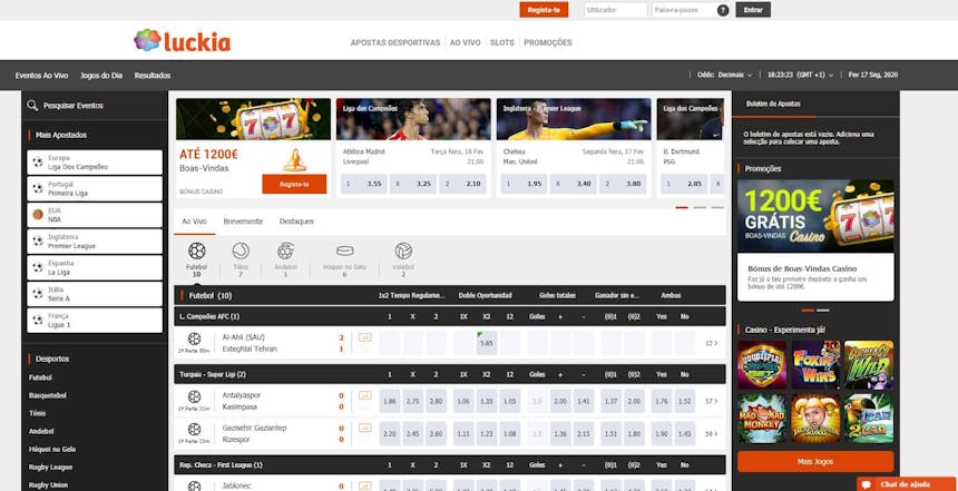 Gama de apostas desportivas disponíveis no Jackpot City